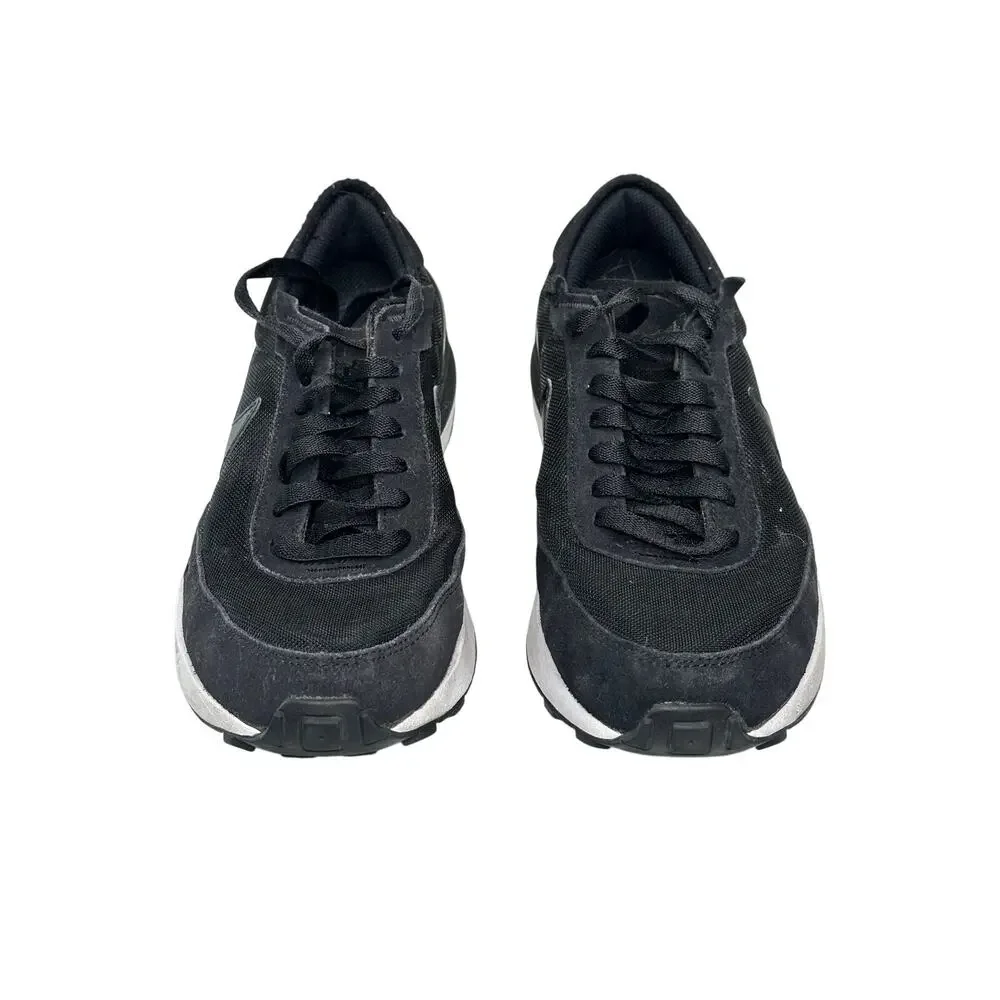 Nike Waffle One Black White Mesh Suede Sneakers Boys 7Y Low Top Womens 8.5